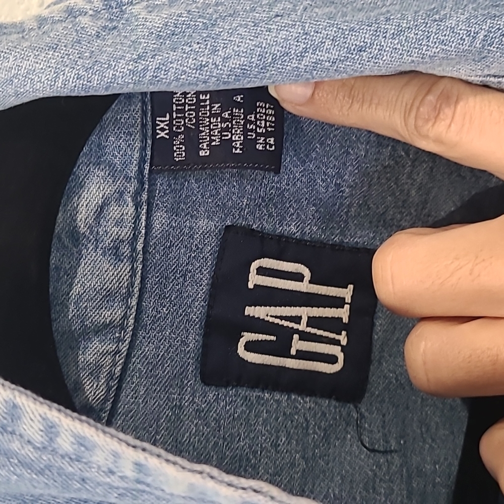 Vintage GAP denim shirt oversized distressed XXL - Picture 8 of 13